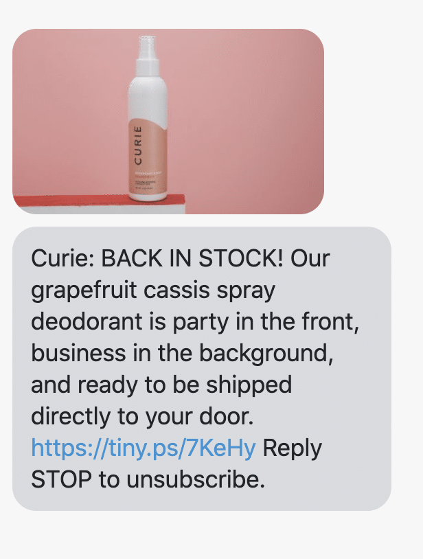 BACK IN STOCK! Our grapefruit cassis spray deodorant is party in the front, business in the background, and ready to be shipped directly to your door. https://curiebod.com/collections/curie-deodorant/products/deodorant-spray Reply STOP to unsubscribe.