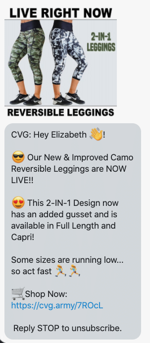 Hey {first_name} 👋! 😎 Our New & Improved Camo Reversible Leggings are NOW LIVE!! 😍 This 2-IN-1 Design now has an added gusset and is available in Full Length and Capri! Some sizes are running low... so act fast 🏃♀️🏃♀️ 🛒Shop Now: https://www.constantlyvariedgear.com/collections/memorial-day-workout-clothes Reply STOP to unsubscribe.