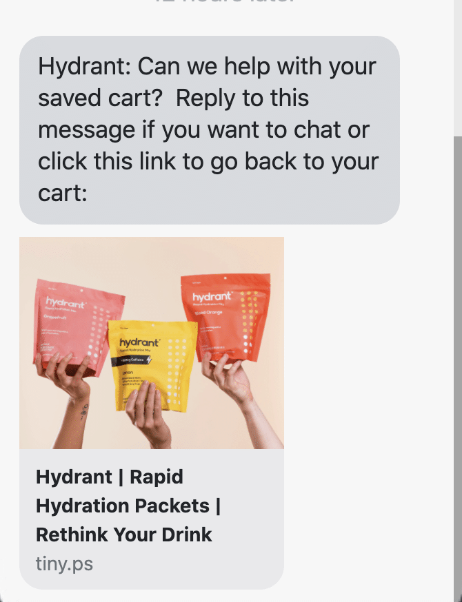 Can we help with your saved cart? Reply to this message if you want to chat or click this link to go back to your cart: {abandoned_cart_link_utm_source=postscript&utm_medium=text&utm_campaign=ac-recharge-2}
