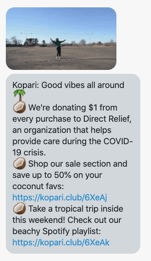 Good vibes all around 🌴 🥥 We're donating $1 from every purchase to Direct Relief, an organization that helps provide care during the COVID-19 crisis. 🥥 Shop our sale section and save up to 50% on your coconut favs: https://koparibeauty.com/collections/sale?utm_source=Postscript&utm_medium=sms&utm_campaign=spotifyplaylist 🥥 Take a tropical trip inside this weekend! Check out our beachy Spotify playlist