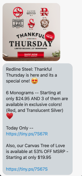 Thankful Thursday is here and its a special one! 😍 6 Monograms -- Starting at only $24.95 AND 3 of them are available in exclusive colors! (Red, and Translucent Silver) ♥️ Today Only -- https://www.redlinesteel.com/collections/thankful-thursdays Also, our Canvas Tree of Love is available at 53% OFF MSRP - Starting at only $19.95 https://www.redlinesteel.com/a/secure/page/na8fcintAK8a5QGd6vy7