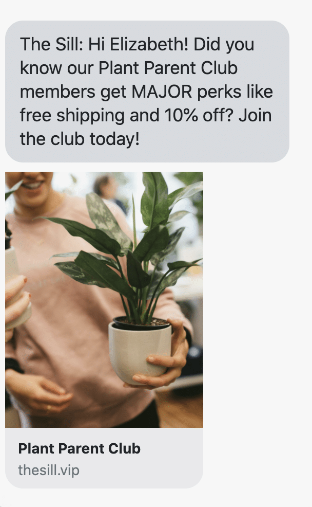 Hi {first_name}! Did you know our Plant Parent Club members get MAJOR perks like free shipping and 10% off? Join the club today!