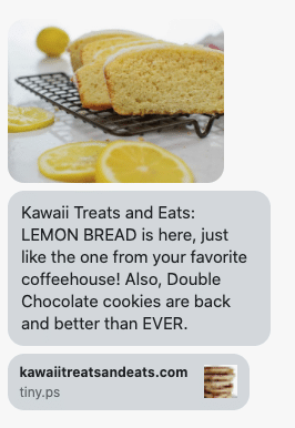 {shop_name}: LEMON BREAD is here, just like the one from your favorite coffeehouse! Also, Double Chocolate cookies are back and better than EVER. http://www.kawaiitreatsandeats.com