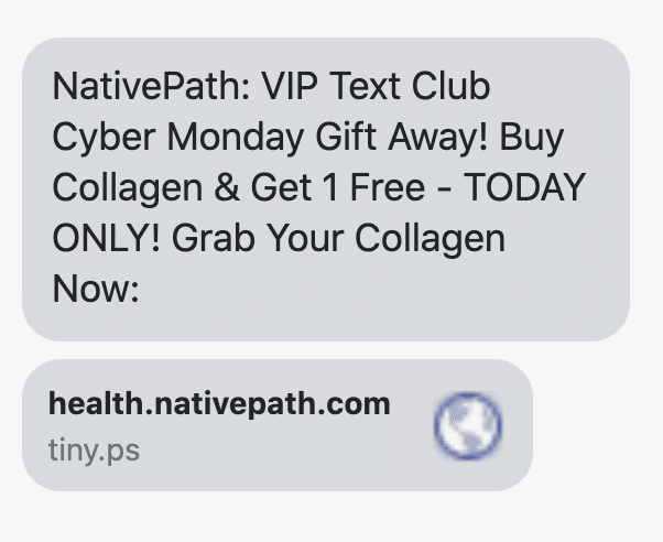 VIP Text Club Cyber Monday Gift Away! Buy Collagen & Get 1 Free - TODAY ONLY! Grab Your Collagen Now: